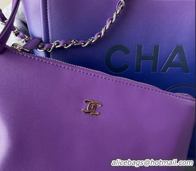 Inexpensive Chanel Shaded Calfskin Shopping Bag AS3351 Purple/Blue/Dark Blue 2024