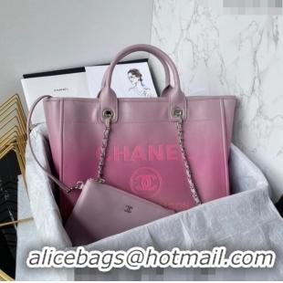 Famous Brand Chanel Shaded Calfskin Shopping Bag AS3351 Light Purple/Pink /Coral 2024