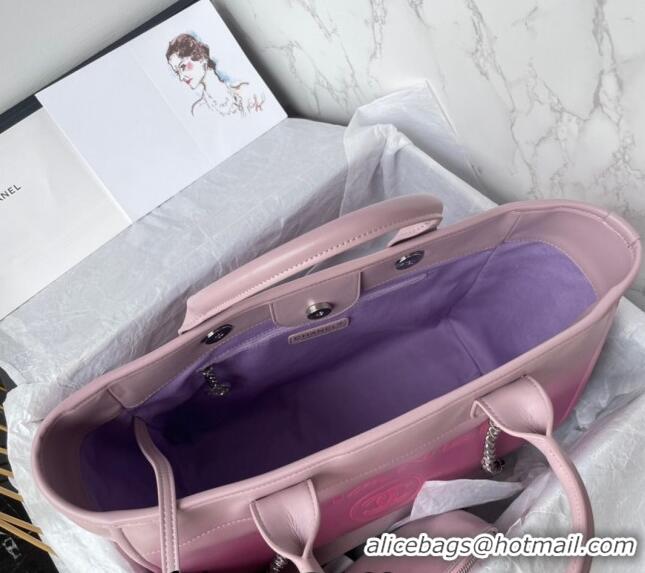 Famous Brand Chanel Shaded Calfskin Shopping Bag AS3351 Light Purple/Pink /Coral 2024