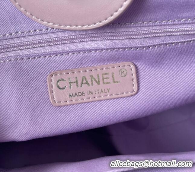 Famous Brand Chanel Shaded Calfskin Shopping Bag AS3351 Light Purple/Pink /Coral 2024