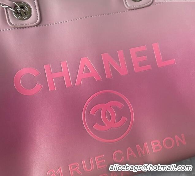 Famous Brand Chanel Shaded Calfskin Shopping Bag AS3351 Light Purple/Pink /Coral 2024