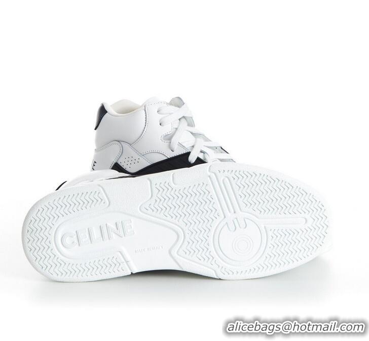 ​Top Quality Celine CT-06 High Top Sneakers In Calfskin Leather CE1256 White/Black