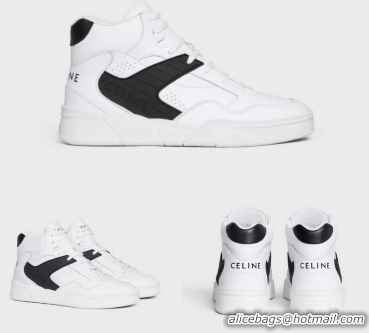 ​Top Quality Celine CT-06 High Top Sneakers In Calfskin Leather CE1256 White/Black