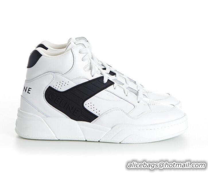 ​Top Quality Celine CT-06 High Top Sneakers In Calfskin Leather CE1256 White/Black