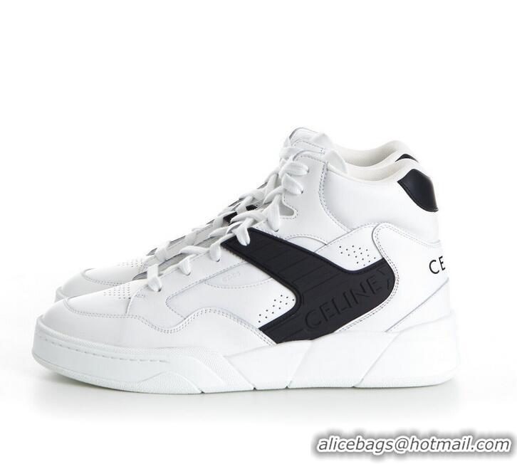 ​Top Quality Celine CT-06 High Top Sneakers In Calfskin Leather CE1256 White/Black