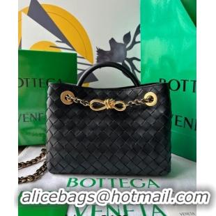 Promotional Bottega Veneta Small Andiamo Top Handle Bag With Chain 786008 Black 2024