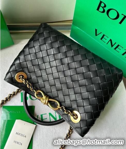 Promotional Bottega Veneta Small Andiamo Top Handle Bag With Chain 786008 Black 2024