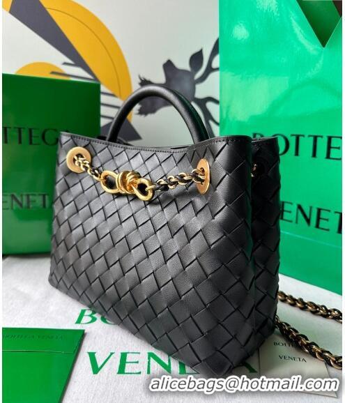 Promotional Bottega Veneta Small Andiamo Top Handle Bag With Chain 786008 Black 2024