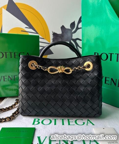 Promotional Bottega Veneta Small Andiamo Top Handle Bag With Chain 786008 Black 2024