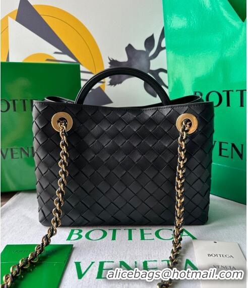 Promotional Bottega Veneta Small Andiamo Top Handle Bag With Chain 786008 Black 2024