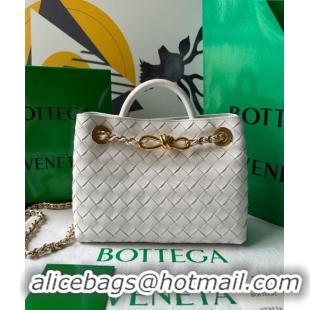 Top Grade Bottega Veneta Small Andiamo Top Handle Bag With Chain 786008 White 2024