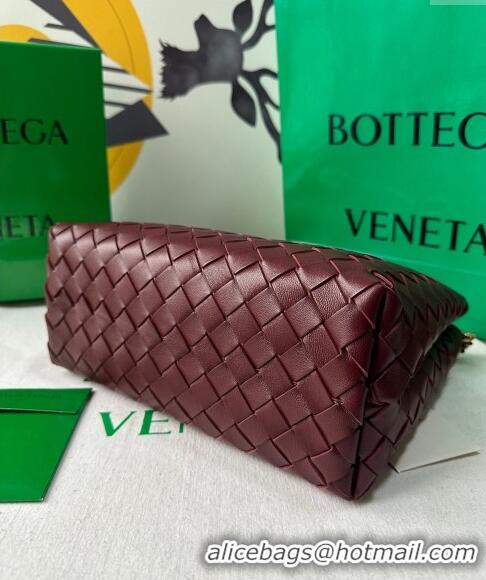 Grade Quality Bottega Veneta Small Andiamo Top Handle Bag With Chain 786008 Burgundy 2024