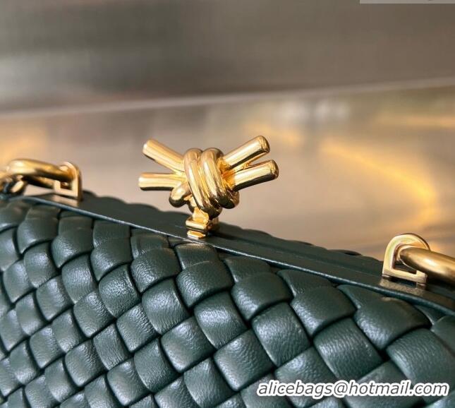 Top Quality Bottega Veneta Knot With Chain Mini Bag 776662 Emerald Green 2024