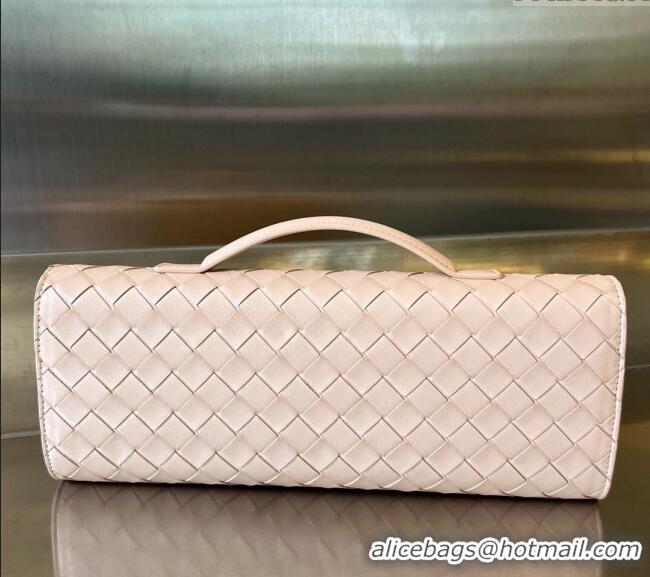 Well Crafted Bottega Veneta Long Clutch Bag Andiamo With Handle in Intrecciato Leather 741511 Lotus Pink 2023