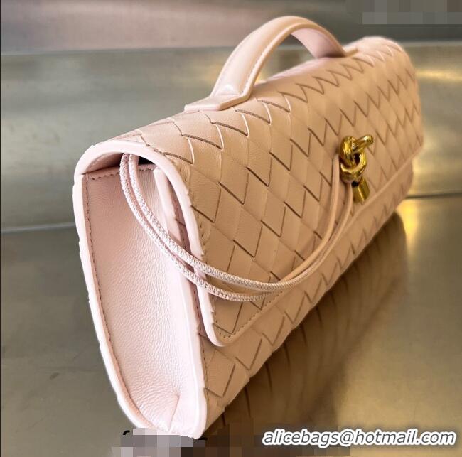 Well Crafted Bottega Veneta Long Clutch Bag Andiamo With Handle in Intrecciato Leather 741511 Lotus Pink 2023