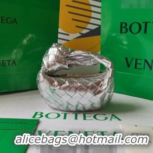 Low Cost Bottega Veneta Candy Jodie Bag in Intreccio Leather 730828 Silver 2024