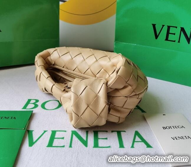 Popular Style Bottega Veneta Candy Jodie Bag in Intreccio Leather 730828 Beige 2024