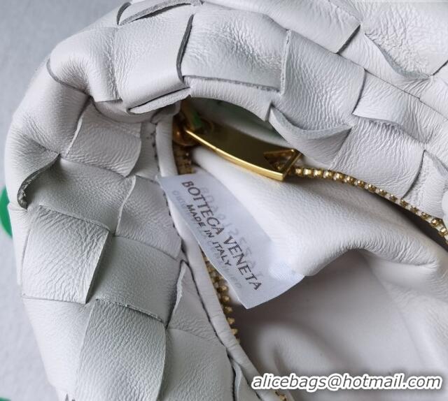 Luxurious Bottega Veneta Candy Jodie Bag in Intreccio Leather 730828 White 2024