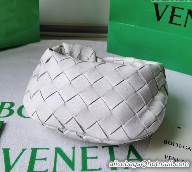 Luxurious Bottega Veneta Candy Jodie Bag in Intreccio Leather 730828 White 2024