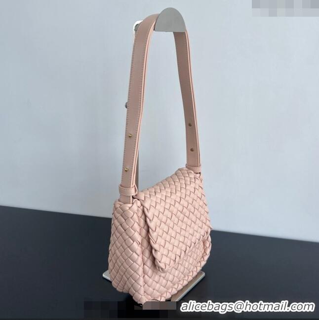 Top Quality Bottega Veneta Mini Cobble Shoulder Bag in Padded Intrecciato Leather 762711 Lotus Pink 2024