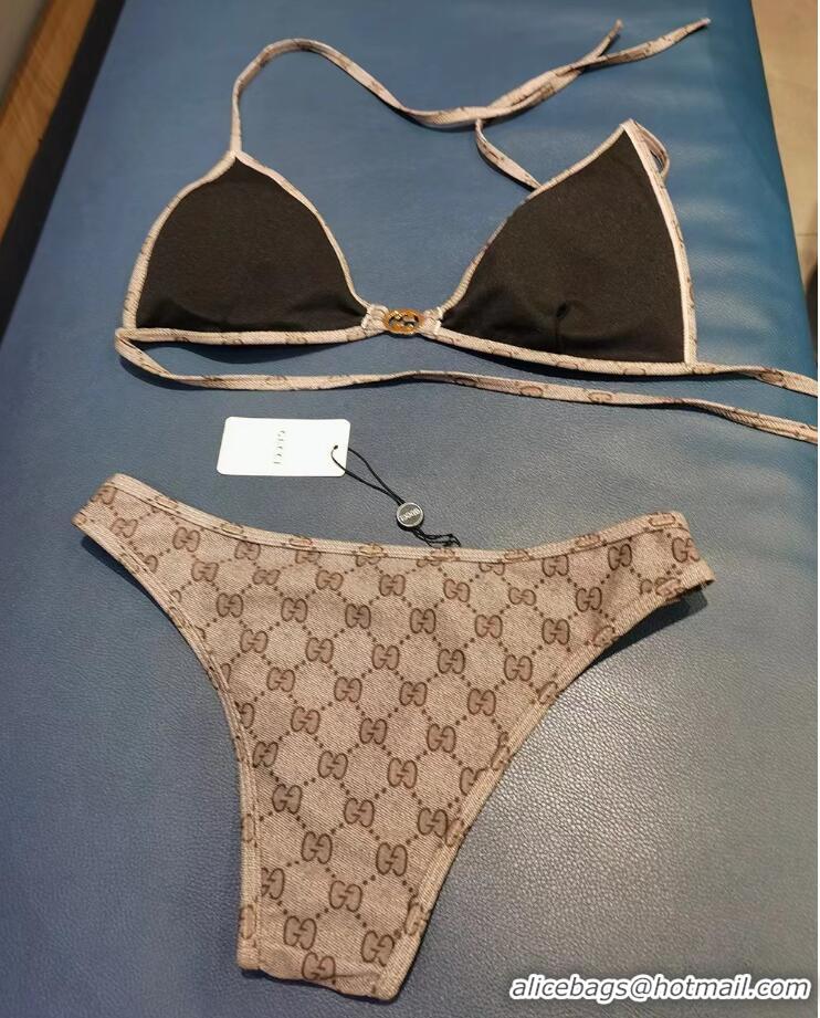 Trendy Design Gucci GG Supreme-print Triangle Bikini G7412 Beige