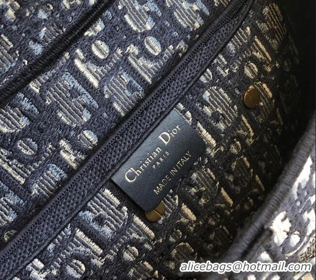 Promotional Dior Medium Saddle Bag in Dior Oblique Jacquard with Logo Band CD8025 Blue 2023