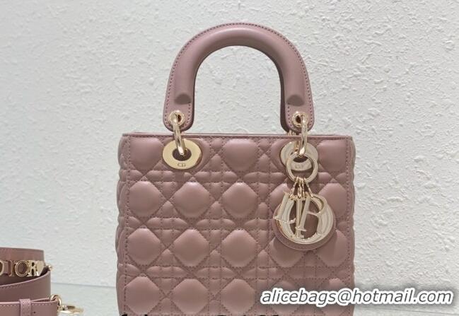 Pretty Style Dior Small Lady Dior My ABCDior Bag in Cannage Lambskin CD8028 Nude Pink 2023