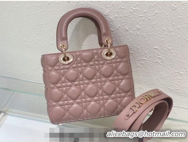 Pretty Style Dior Small Lady Dior My ABCDior Bag in Cannage Lambskin CD8028 Nude Pink 2023