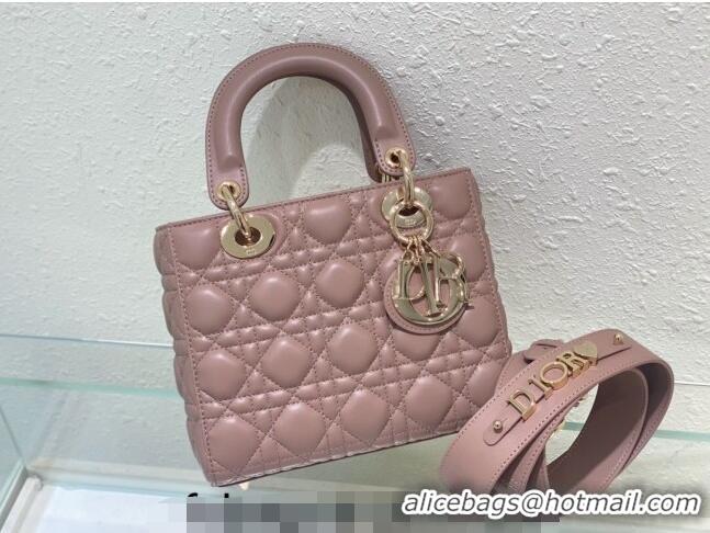 Pretty Style Dior Small Lady Dior My ABCDior Bag in Cannage Lambskin CD8028 Nude Pink 2023