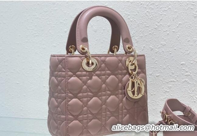 Pretty Style Dior Small Lady Dior My ABCDior Bag in Cannage Lambskin CD8028 Nude Pink 2023