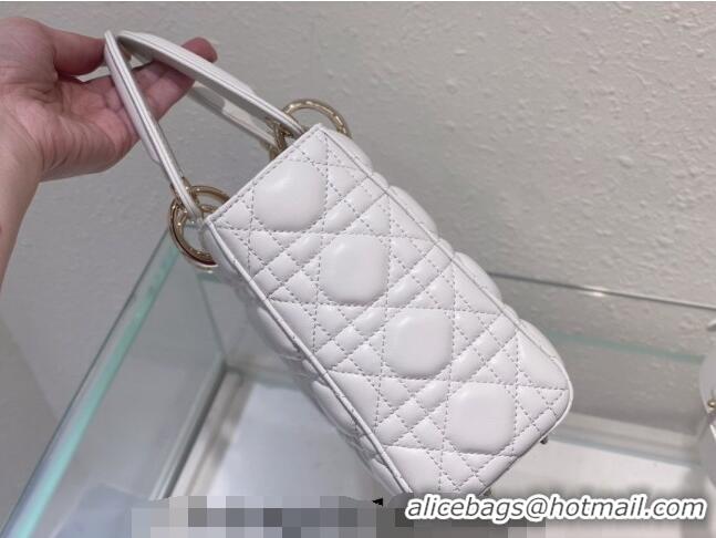 Discount Dior Small Lady Dior My ABCDior Bag in Cannage Lambskin CD8028 Optic White 2023