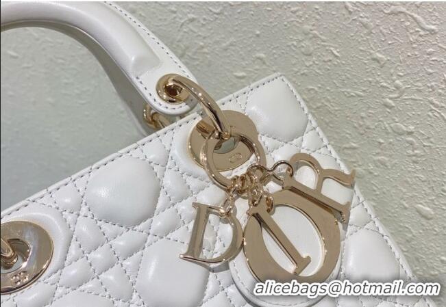 Discount Dior Small Lady Dior My ABCDior Bag in Cannage Lambskin CD8028 Optic White 2023