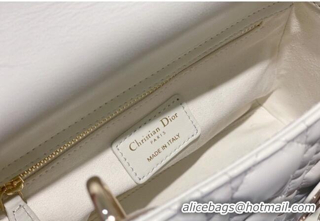 Discount Dior Small Lady Dior My ABCDior Bag in Cannage Lambskin CD8028 Optic White 2023