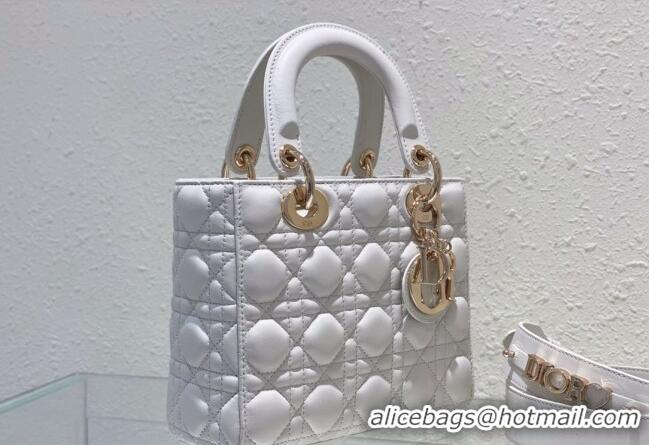 Discount Dior Small Lady Dior My ABCDior Bag in Cannage Lambskin CD8028 Optic White 2023