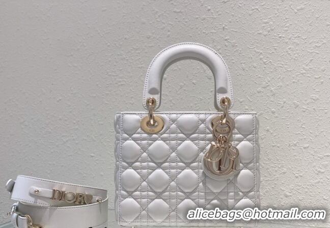 Discount Dior Small Lady Dior My ABCDior Bag in Cannage Lambskin CD8028 Optic White 2023