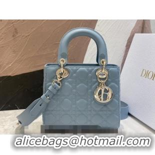 Best Price Dior Small Lady Dior My ABCDior Bag in Cannage Lambskin CD8028 Light Blue 2023