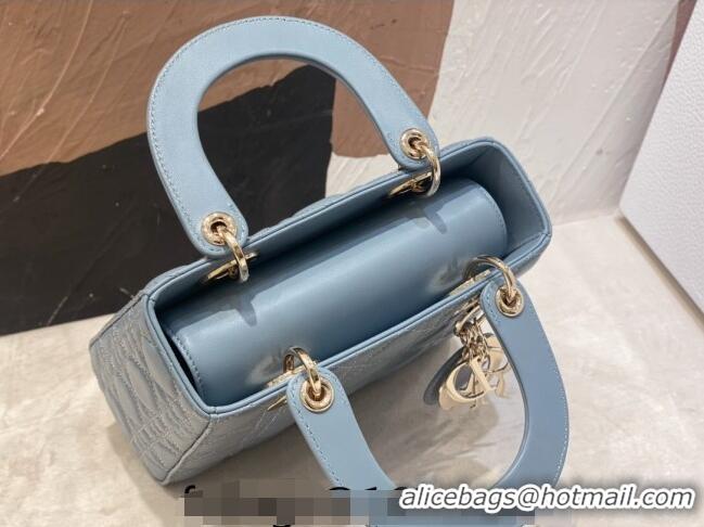 Best Price Dior Small Lady Dior My ABCDior Bag in Cannage Lambskin CD8028 Light Blue 2023