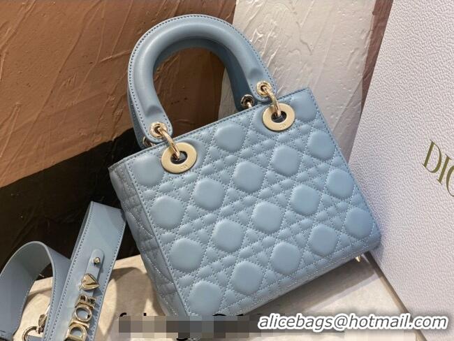 Best Price Dior Small Lady Dior My ABCDior Bag in Cannage Lambskin CD8028 Light Blue 2023