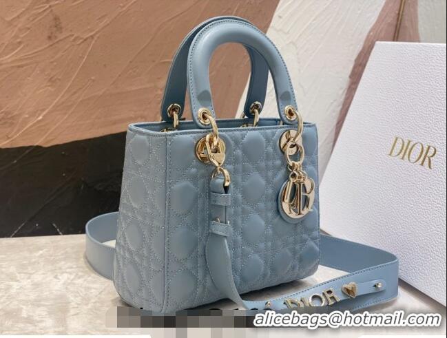 Best Price Dior Small Lady Dior My ABCDior Bag in Cannage Lambskin CD8028 Light Blue 2023