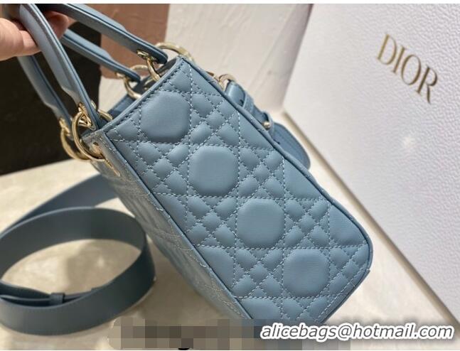 Best Price Dior Small Lady Dior My ABCDior Bag in Cannage Lambskin CD8028 Light Blue 2023