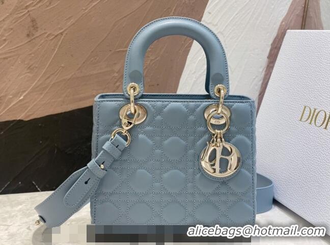 Best Price Dior Small Lady Dior My ABCDior Bag in Cannage Lambskin CD8028 Light Blue 2023