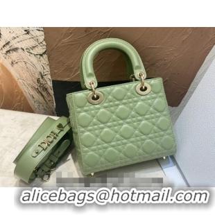 Low Cost Dior Small Lady Dior My ABCDior Bag in Cannage Lambskin CD8028 Light Green 2023