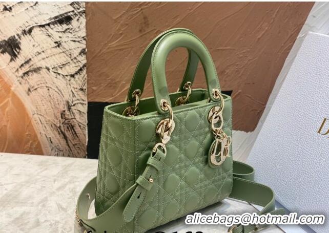 Low Cost Dior Small Lady Dior My ABCDior Bag in Cannage Lambskin CD8028 Light Green 2023