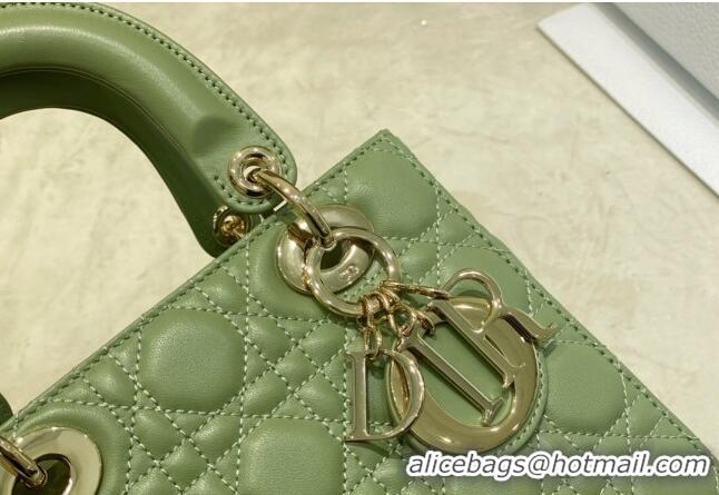 Low Cost Dior Small Lady Dior My ABCDior Bag in Cannage Lambskin CD8028 Light Green 2023