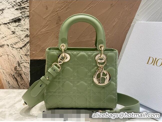 Low Cost Dior Small Lady Dior My ABCDior Bag in Cannage Lambskin CD8028 Light Green 2023