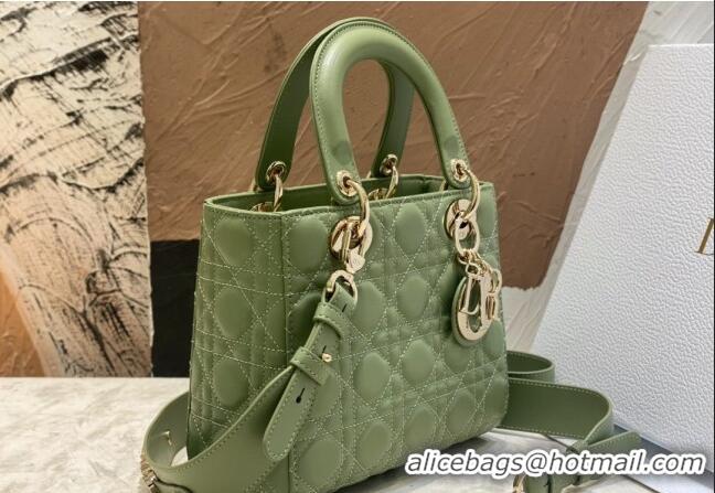 Low Cost Dior Small Lady Dior My ABCDior Bag in Cannage Lambskin CD8028 Light Green 2023