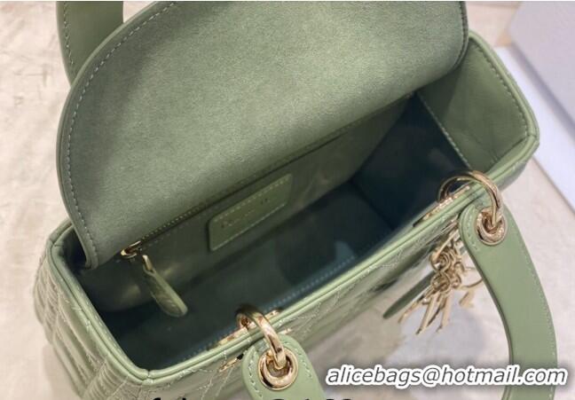 Low Cost Dior Small Lady Dior My ABCDior Bag in Cannage Lambskin CD8028 Light Green 2023