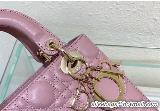 Buy Fashionable Dior Small Lady Dior My ABCDior Bag in Cannage Lambskin CD8028 Vintage Pink 2023