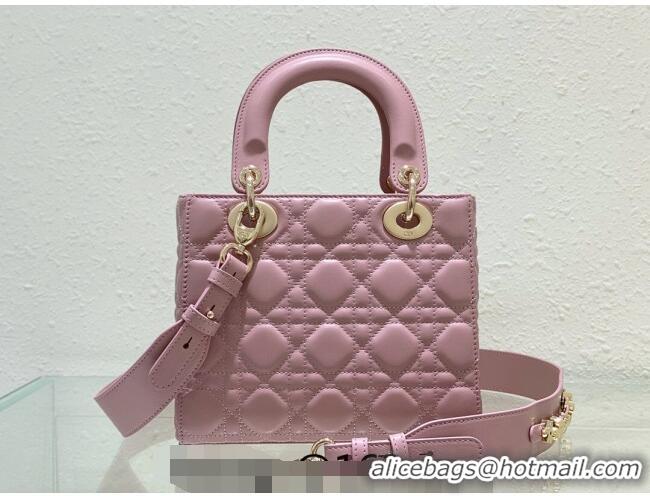 Buy Fashionable Dior Small Lady Dior My ABCDior Bag in Cannage Lambskin CD8028 Vintage Pink 2023