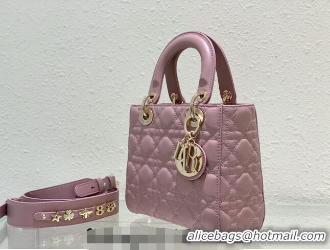 Buy Fashionable Dior Small Lady Dior My ABCDior Bag in Cannage Lambskin CD8028 Vintage Pink 2023